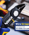 3 In 1 Wire Cutter, Stripper, And Crimp Pliers Pro Grade, Handy, 6 Inch Flush Cutters with 30 Degree Angled Jaw in use