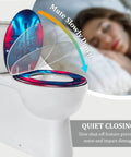 Elongated Toilet Seat Resin for Man Cave with guitar design, 14.5" x 18.5", featuring quiet closing mechanism.