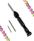 Paper Bead Roller And Quilling Tool With Three Interchangeable Tips for Easy Bead Making and Crafting, shown with colorful paper beads.
