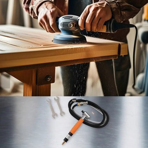 Top Shelf Pneumatic Die Grinder 90 Degree Angle Air Pencil Tool Heavy Duty Workhorse for deburring wood, 143mm size and high RPM.