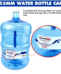 53mm Water Bottle Cap with 53-400 Thread compatible with American Maid 3 or 5 gallon jugs, featuring leak-proof foam lining.