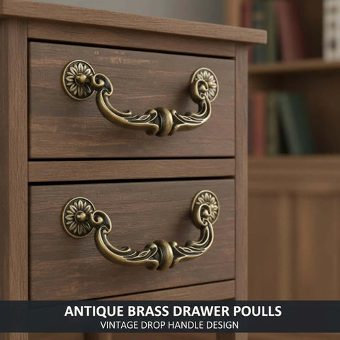 Two Pack Bronze Heavy Duty Cabinet Pulls 6 Inch Center To Center Ornate Floral Dope Vintage Vibe Dresser Drawer Handles