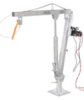 Professional Grade Heavy Duty Winch Operated Truck Jib Crane Built Solid Galvanized Steel Finish For Shop Floors, showing winch system and details.