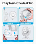 Compact USB Desk Fan Tiny But Mighty On The Go Personal Table Fan With 3 Speed Settings Adjustable Tilt And Ultra Quiet Operation
