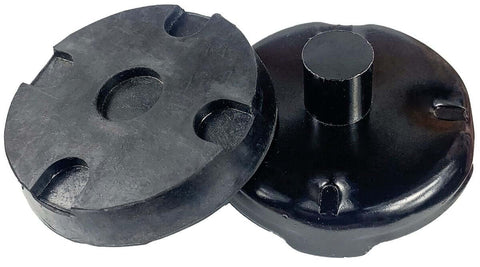 Heavy Duty Floor Jack Saddle With Rubber Pad For 4 Ton Jacks, 4.5 Inch Diameter, 1.14 Inch Stem, Alloy Steel Construction, Black