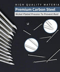 Close-up of 900 Pack Three Quarter Inch Nickel Plated Flat Finish Nails With Rust Proof Coating showcasing their sharp tips and smooth finish.