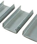 Three open seals for steel strapping, industrial grade, 3/8 to 3/4 inch banding, image of metal clips in a row