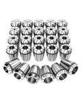 Top Tier 1 Pcs High Precision Er Spring Collet Chuck For CNC Router Mill Machine Lathe Tooling Grip Clamping System With Secure Hold Low Runout, steel collet chucks arranged in a grid.