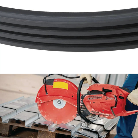 Close-up of heavy duty drive belt replacement for Hilti DSH cut off saws with 12 inch and 14 inch wheels half inch width