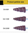 Top Drawer 3X10Mm Cone Abrasive Flap Wheels 45 Pack Quick Change 3Mm Shank with different grit sizes 80, 120, and 240.