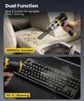 Cordless Handheld Car Vacuum 18500Pa High Power Cleaner With 4 In 1 Nozzle Set cleaning car seat and keyboard