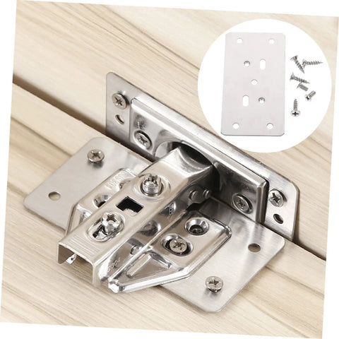 Six Piece Cabinet Hinge Repair Plates Kit With Screws Durable Furniture Fixing Plates For Quick Door Hinge Replacement