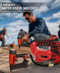 Cordless Tire Inflator And Air Tool For Milwaukee 18V Battery On The Go 160 PSI Portable Air Pump with digital gauge on rooftop