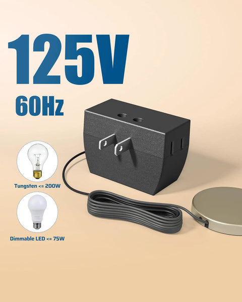 Two Pack Touch Dimmer Switch With 3 Level Dimming And Touch Pad Control For LED CFL And Incandescent Bulbs 8 Ft Extension Cord ETL Listed