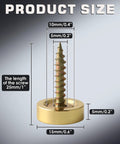 Knockout Brass Screw Covers And Decorative Gold Metal Caps That Straight Up Hide Ugly Fastener Holes On Wood Durable Decorative Nail Slugs With A Slick Brushed Look In A Tight 12 Piece Set measuring 25mm in length.