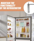Open refrigerator showing Stainless Steel Freezer Door Hinge Replacement With Auto Closing Pivot For A Tight Seal Universal Fit For Most Freezer Models No Tools Needed Easy Do It Yourself Installation At Home