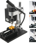 Mini Bench Drill Press With Seven Gear Variable Speed For Precise Drilling On Metal Wood Plastic And Acrylic, showing adjustable drill for crafts.