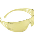 Rugged Safety Glasses Featuring Self Adjusting Flex Temples And Anti Fog Amber Lenses Built Different For Construction Sites And Daily Work Grinds In A Dependable Twenty Pack, side view of amber safety glasses.