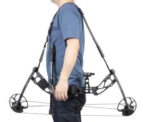Paracord Compound Bow Sling with V2 Magnetic Connection lightweight hands free shoulder carrier for bow hunting Winterfell camo