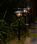 Low Voltage Path Lights LED 1W 60 Lumen Flood Lights With Sturdy Metal Stake illuminating garden path at night