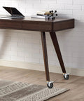 Wooden desk on casters shown with 4 Pack No Slip Silicone Caster Cups For Beds And Furniture Keep Your Bed Sofa Or Chair From Sliding Floor Protectors That Prevent Scratches 2.9 By 2.3 Inches Black.