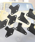 8 Pcs Body Door Hinge Set For Wrangler JK JKU Unlimited 07 18 Aluminum Interior Door Hinges Kit Black Heavy Duty Replacement SagProof Easy Install Smooth Door Alignment shown with yellow Jeep in background