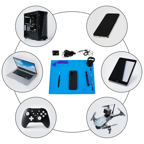 Anti Static Mat Kit For Electronics And Computer Repair With Esd Wrist Strap Grounding Wire And Grounding Plug, suitable for electronics and gadgets.