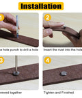 Installation steps for Kickass 155 Piece Black Chicago Screws And Leather Rivets Kit with M4 and M5 sizes on leather.