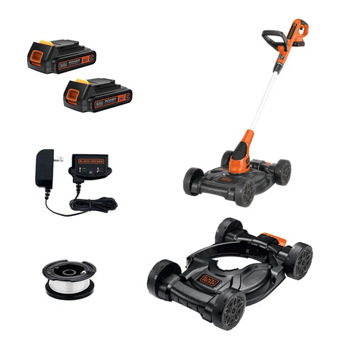 3 In 1 Cordless Weed Eater Lawn Edger And Lawn Mower With Two Batteries And Charger 12 Inch Battery Powered String Trimmer And Mower