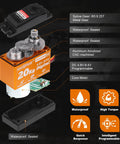 Diagram of Beefy Waterproof High Torque RC Servo With Metal Gears 20Kg 25T Horn showing internal components and features