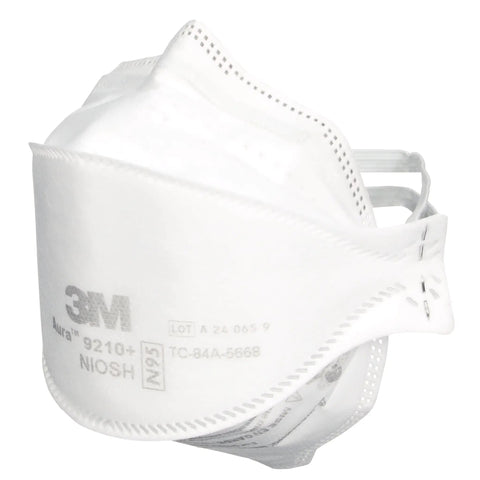 Aura N95 Particulate Respirator 9210 Plus Pack Of 20 Disposable Respirators Individually Wrapped NIOSH Approved Low Profile Fold