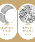 One Hundred Pcs 1/4 Inch Stainless Steel Spring Lock Washers Set For Industrial Fastening And Anti Loosening Applications With 304 Stainless Steel Split Repair Washers Kit Heavy-Duty Jobsite Ready, stainless steel washers