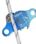 Blue Rock Climbing Rope Grab And Belay Device For Mountaineering And Rescue, Pro Grade Lightweight Magnesium Alloy Ascender with rope
