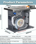 Semi Automatic Right Angle Label Applicator Machine With Microcomputer Control For High Accuracy Industrial Printing And Packaging Use Featuring 200W Power Output Efficiently Applying Fifteen To Thirty Labels Per Minute With Light Sensor Technology For, shown with detailed product dimensions.