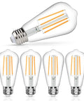 Vintage Edison Style LED Filament Bulbs 2700K Soft White, 6W Equivalent 60W, E26 Medium Base, Dimmable, Pack of 5