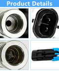 12V Inline Fuel Transfer Pump For Navistar DT466E DT530E HEUI Engines No Fuss Drop In Fit For 4000 7000 8000 Prostar Trucks Replacement OE 480234 433335790251C1, close-up connector views