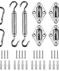 Heavy Duty Shade Sail Hardware Kit For Rectangle And Square Sails, 5 Foot Installation, Marine Grade 304 Stainless Steel components