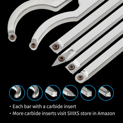 Full Size Pro Grade Carbide Wood Lathe Tool Set 6 Piece With Wooden Box 18 Inch Lathe Tools Including Swan Neck Cutter Design