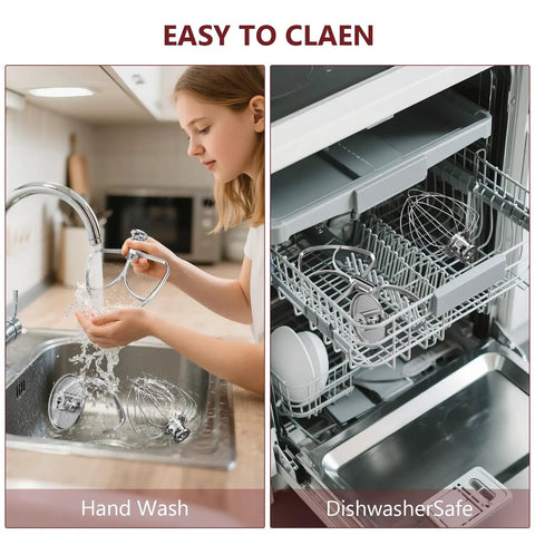 Person washing Dough Hook For KitchenAid Stand Mixers 4.5Qt And 5Qt Stainless Steel Attachment, with dishwasher view