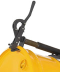 Heavy Duty Steel Drum Lifter Rotator Transporter Rugged 550 Lb Capacity For 55 Gallon Barrels clamp on yellow barrel
