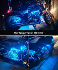 Motorcycle with Ice Blue 12V LED Light Strips Waterproof 32cm Pack Of 4 For Cars Motorcycles Golf Carts Boats Marine Interior Exterior