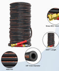 Pressure Washer Hose 200 Ft Three Eighths Inch Steel Wire Braided With Swivel Quick Connect 4800 Psi Durable Leak Proof Industrial Pro Grade
