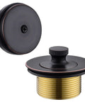 Oil Rubbed Bronze Bathtub Drain Kit With Lift And Turn Stopper And Overflow Faceplate Universal No Fuss One And A Half Inch Or One And Three Eighths Inch Drain Hole Solid Brass Construction Easy Install Durable Bath Drain Fixture