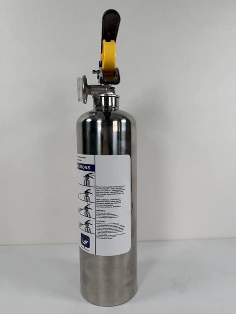 Heavy Duty Class K Wet Chemical Fire Extinguisher 34 Fl Oz 2 Pack with safety instructions on the label.