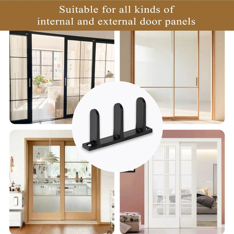 4 Pack Sliding Closet Door Floor Guides With Screws Black ABS Bottom Guides Fit For One And Three Eighths Inch Thick Doors