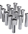 R8 Collet Set, 13-Piece From 1/8 Inch To 7/8 Inch, Hardened Carbon Steel, Precision 0.0018 Inch TIR, 7/16-20 Thread