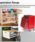 Heavy Duty Full Extension Drawer Slides 12 To 40 Inch Side Mount Rails Beefy Ball Bearing Runners Built To Last 136 Lb Capacity Durable Steel Construction For Cabinets Chests And Tool Drawers in kitchen and tool cabinet applications.
