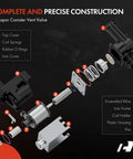 Exploded view of EVAP Canister Vent Solenoid Valve Replacement For Hyundai And Kia Sedans And SUVs Including Elantra, Sonata, Santa Fe.
