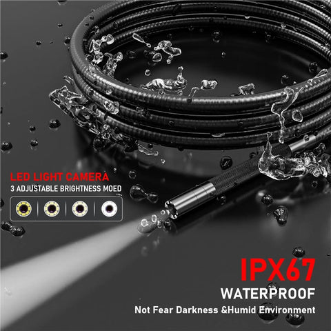 Top Shelf Flexible Borescope Camera Featuring Fully Articulated Twisting Head With Bright LED Lamp for underwater inspection.