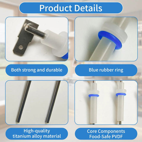Dead Simple Steam Probe Set With Premium O Rings For Home Barista upgrades, showcasing durable titanium wands and blue rubber rings.
